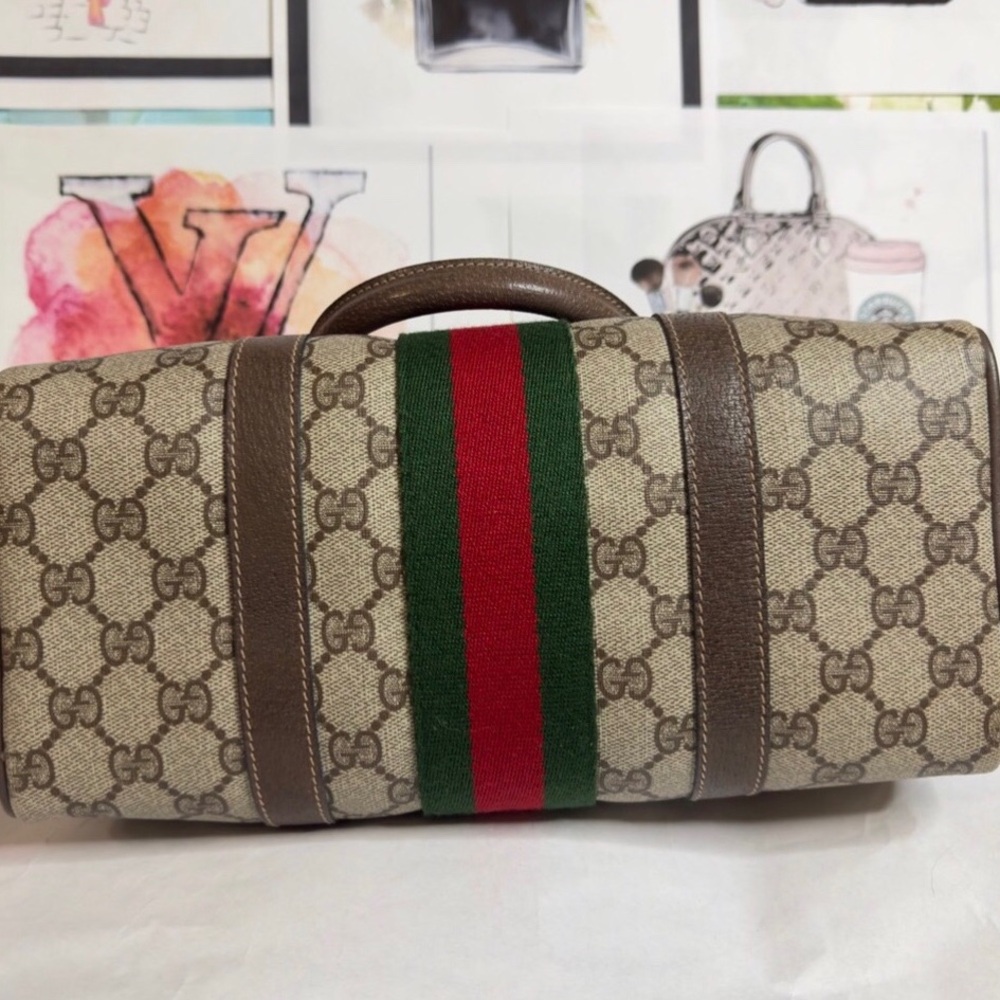 Gucci Supreme Sherry Line Mamogram Boston Bag - Picture 14 of 15